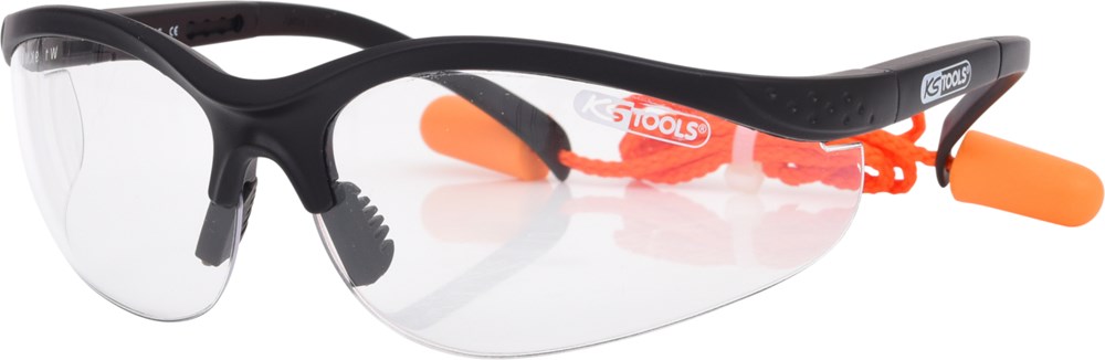 3.310.0176 Veiligheidsbril - transparant met oordoppen *actie*